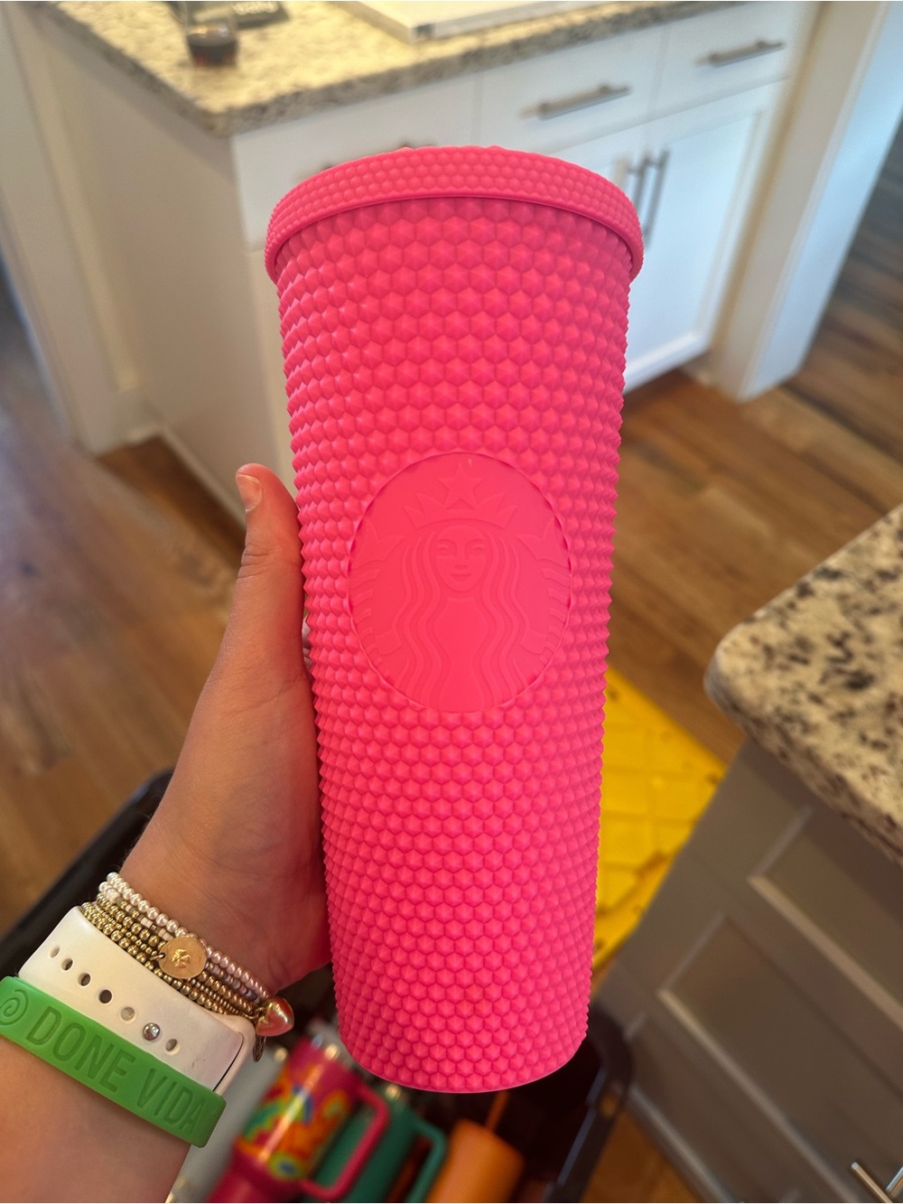 Starbucks Bright Pink Textured Travel Cup
